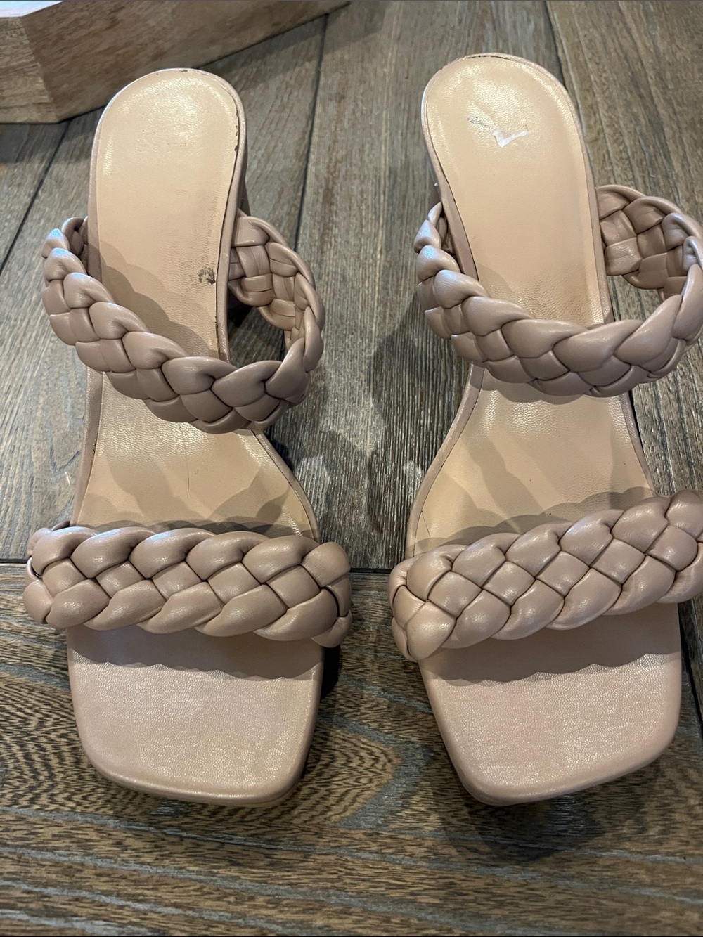 a new day Braided Double-Strap Slide Heels - Beige
